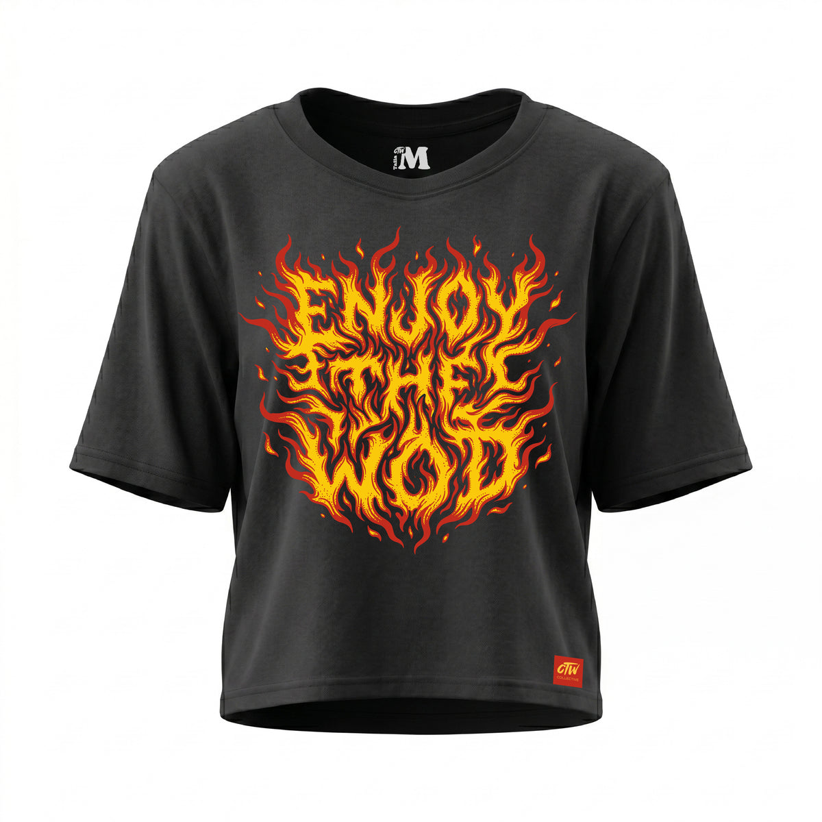 CROP TOP "ENJOY THE WOD FLAMES" ORIGINAL