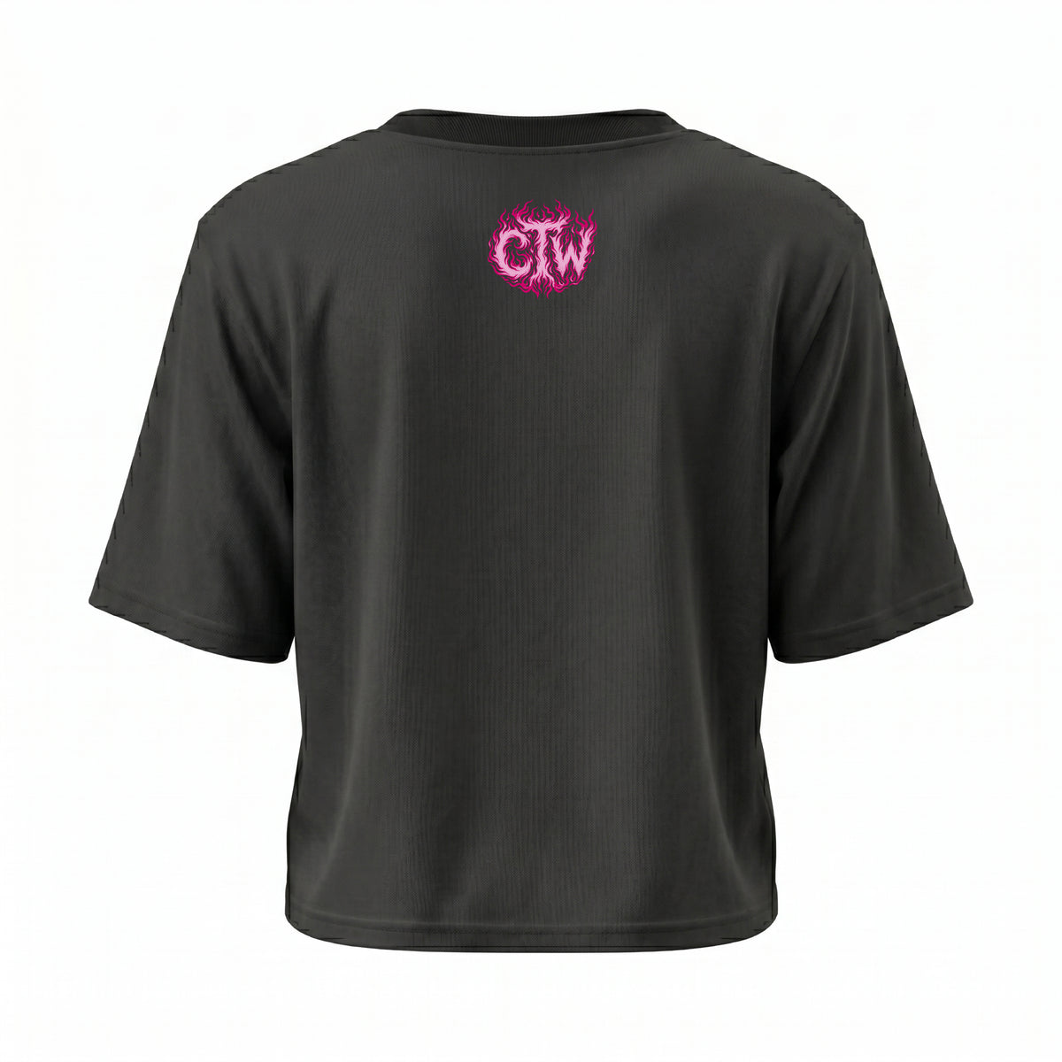 CROP TOP "ENJOY THE WOD FLAMES" PINK