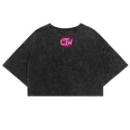 CROP TOP "ENJOY THE WOD FLAMES" PINK