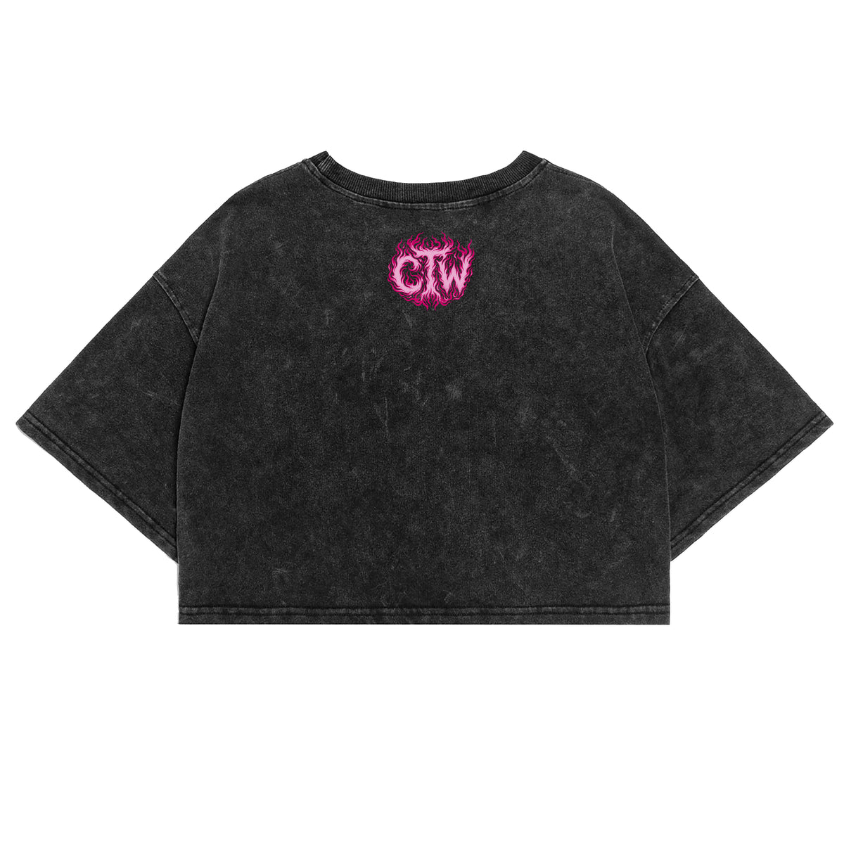 CROP TOP "ENJOY THE WOD FLAMES" PINK
