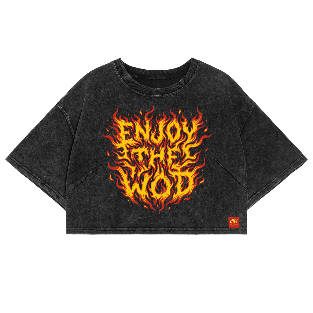 CROP TOP "ENJOY THE WOD FLAMES" ORIGINAL