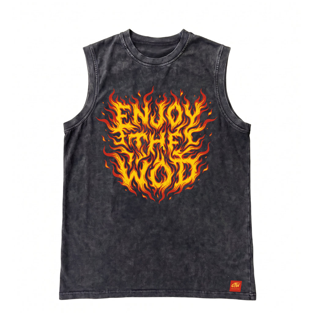 OVERSIZE SIN MANGAS "ENJOY THE WOD IN FLAMES" ORIGINAL