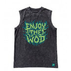 OVERSIZE SIN MANGAS "ENJOY THE WOD IN FLAMES" GREEN