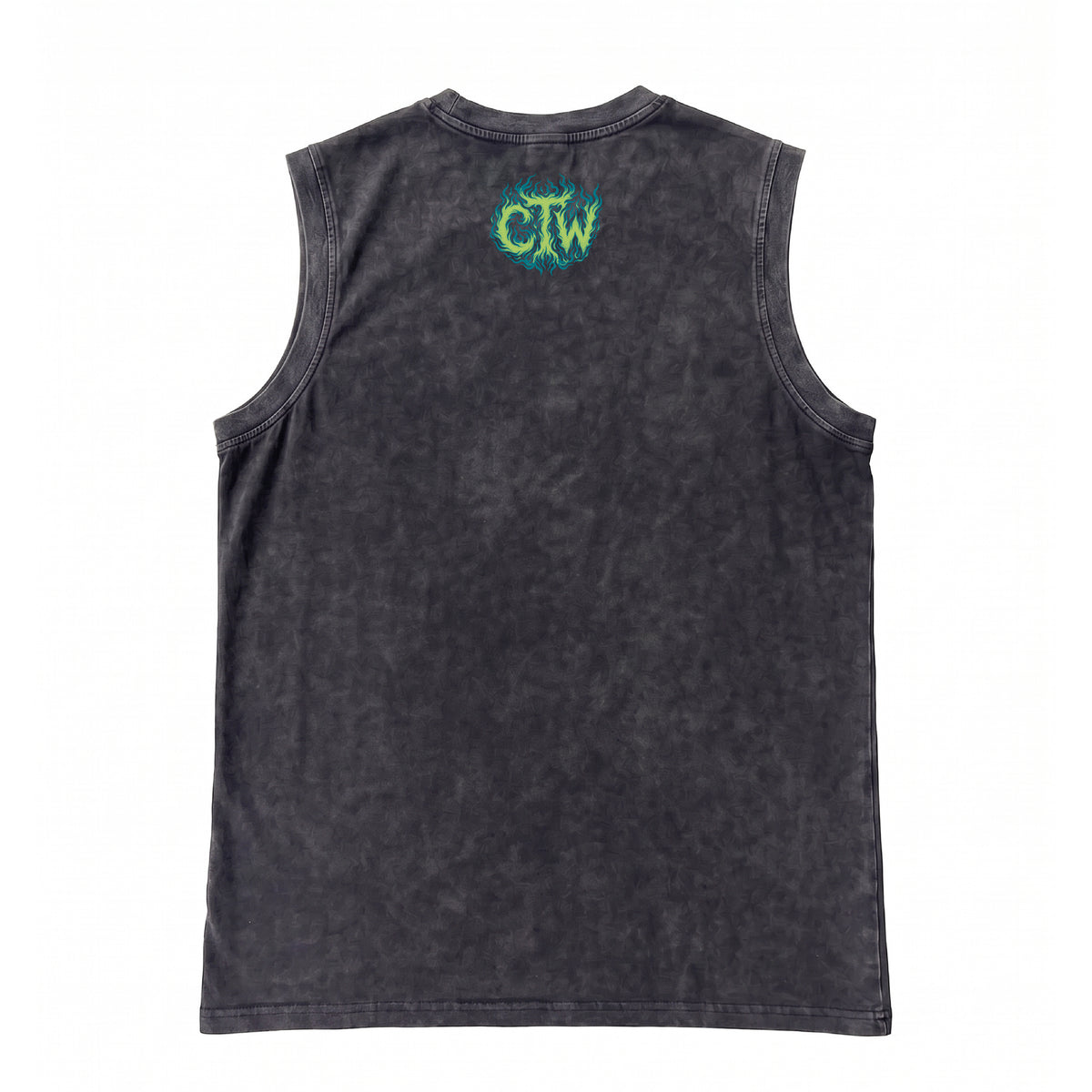 OVERSIZE SIN MANGAS "ENJOY THE WOD IN FLAMES" GREEN