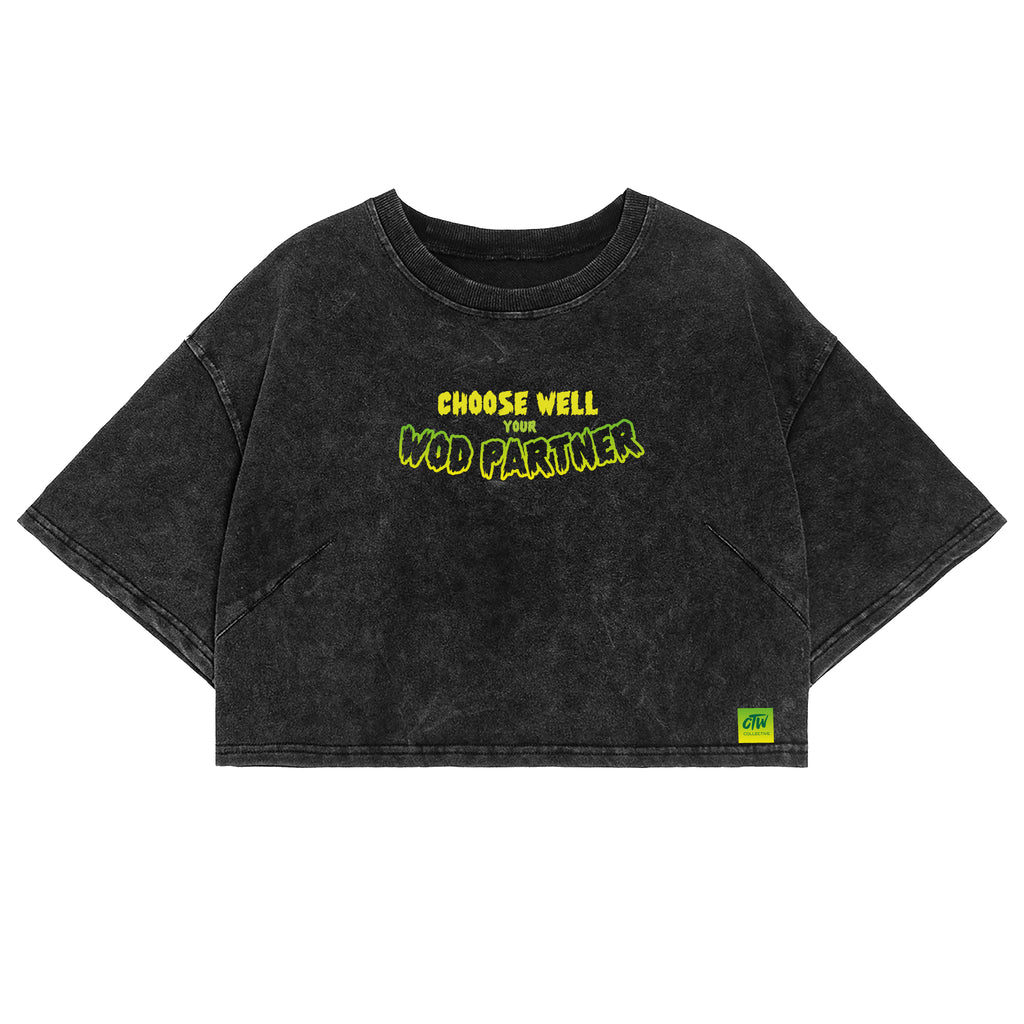 CROP TOP ACIDO "CHOOSE YOUR WOD PARTNER"