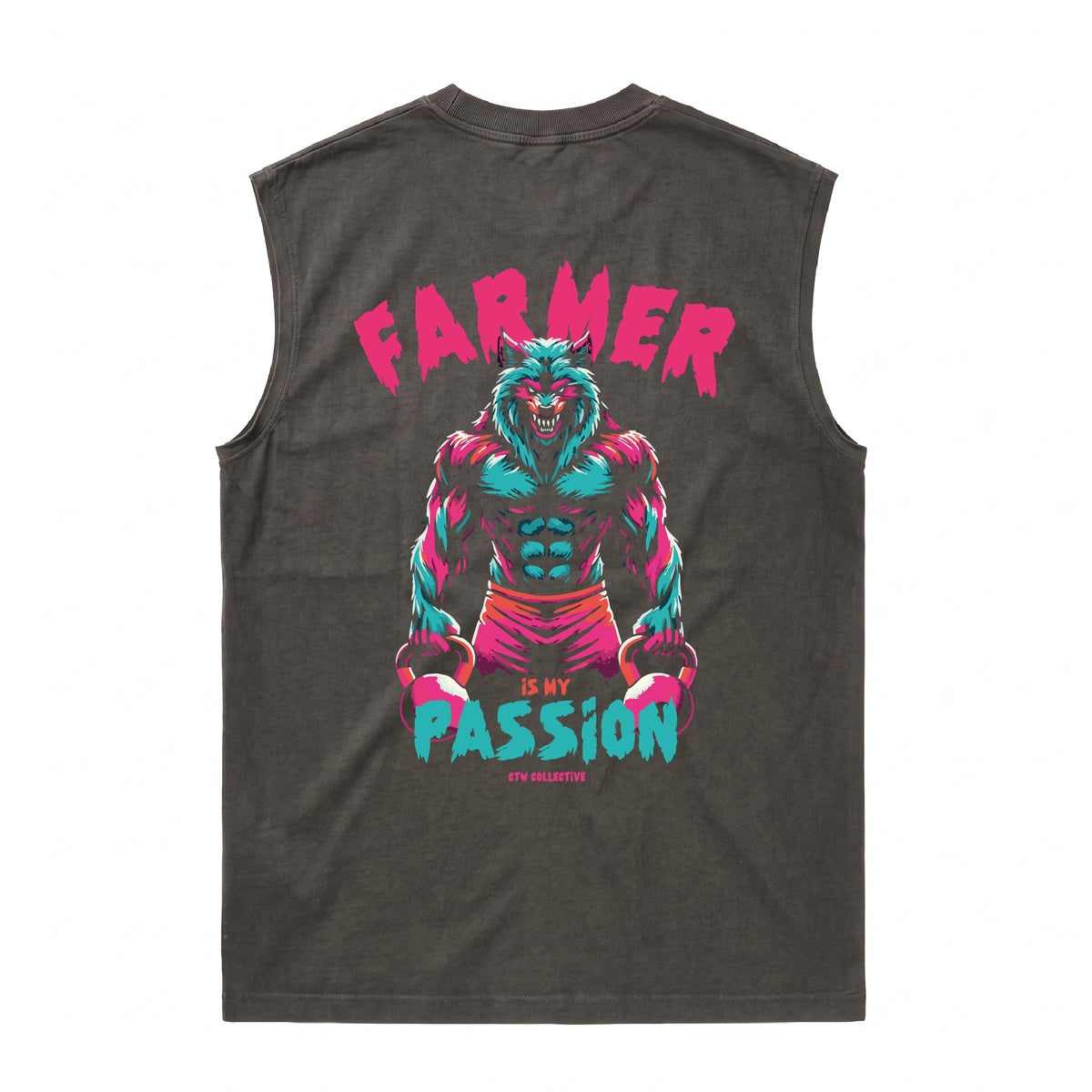 OVERSIZE VINTAGE S/MANGAS "FARMER WOLF"