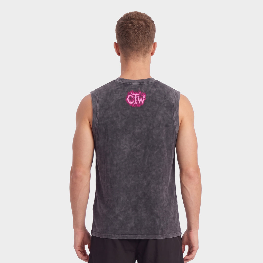 OVERSIZE SIN MANGAS "ENJOY THE WOD IN FLAMES" PINK