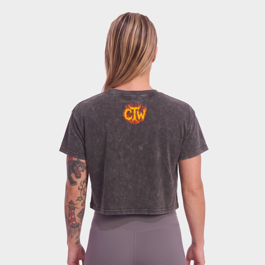 CROP TOP "ENJOY THE WOD FLAMES" ORIGINAL