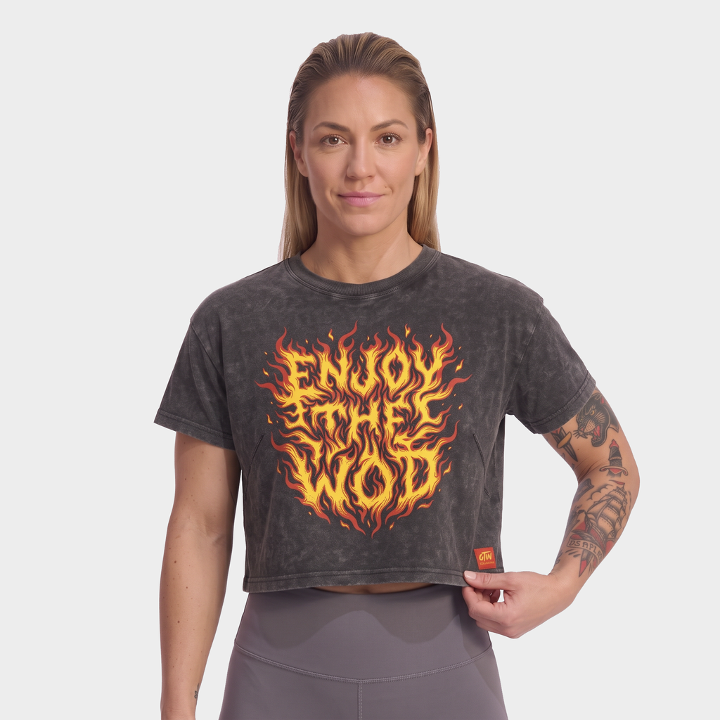 CROP TOP "ENJOY THE WOD FLAMES" ORIGINAL