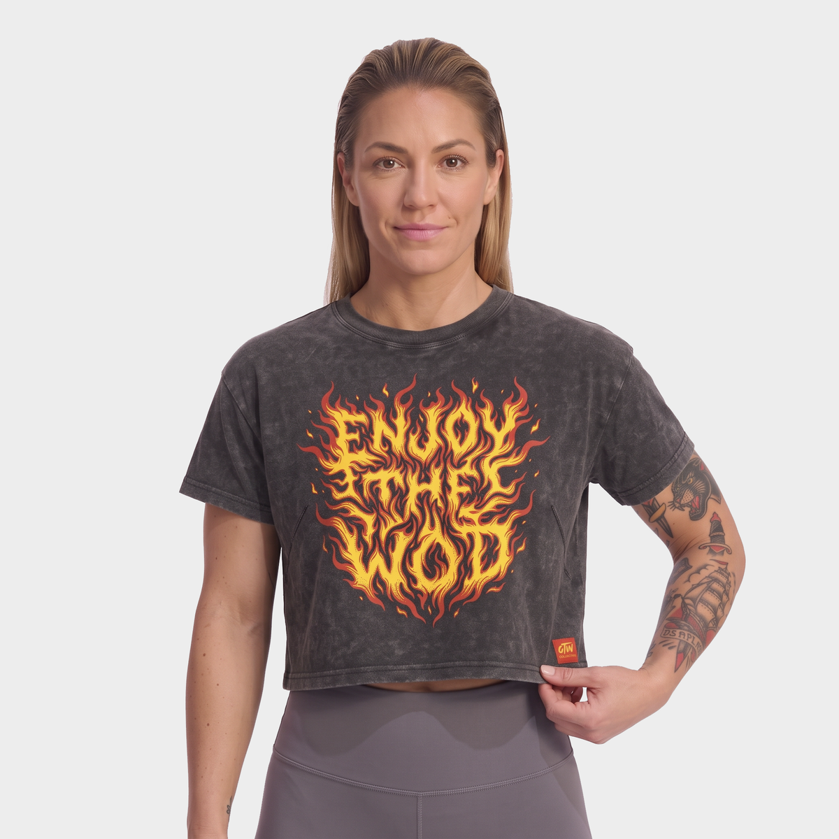 CROP TOP "ENJOY THE WOD FLAMES" ORIGINAL