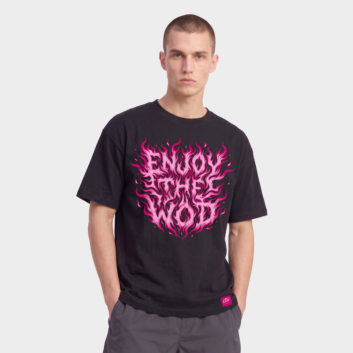 OVERSIZE "ENJOY THE WOD IN FLAMES" PINK