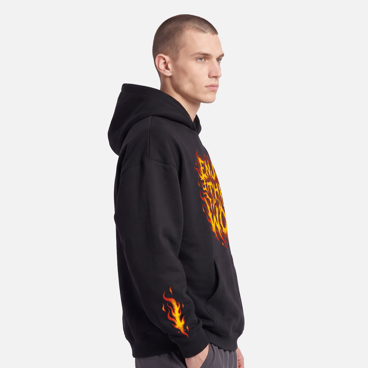 SUDADERA CAPUCHA "ENJOY THE WOD IN FLAMES" ORIGINAL