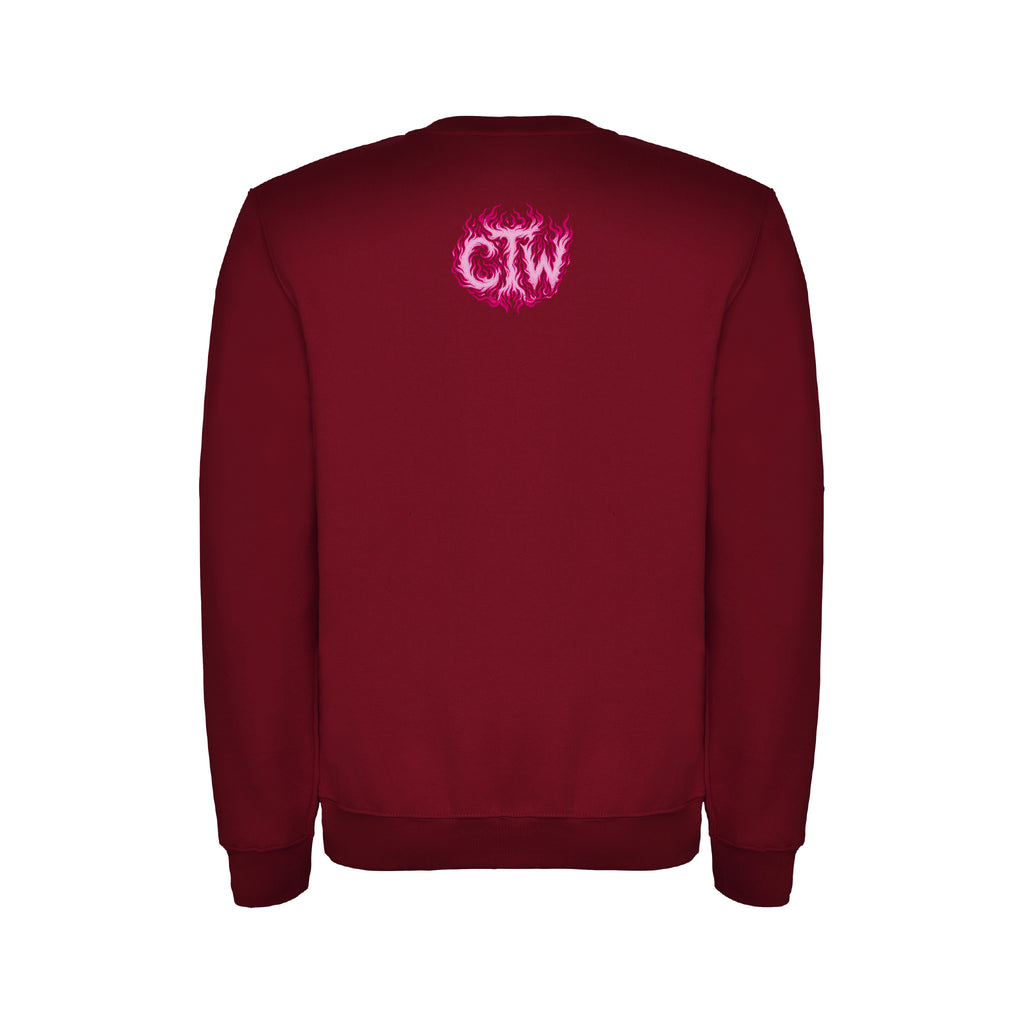 SUDADERA "ENJOY THE WOD IN FLAMES" PINK