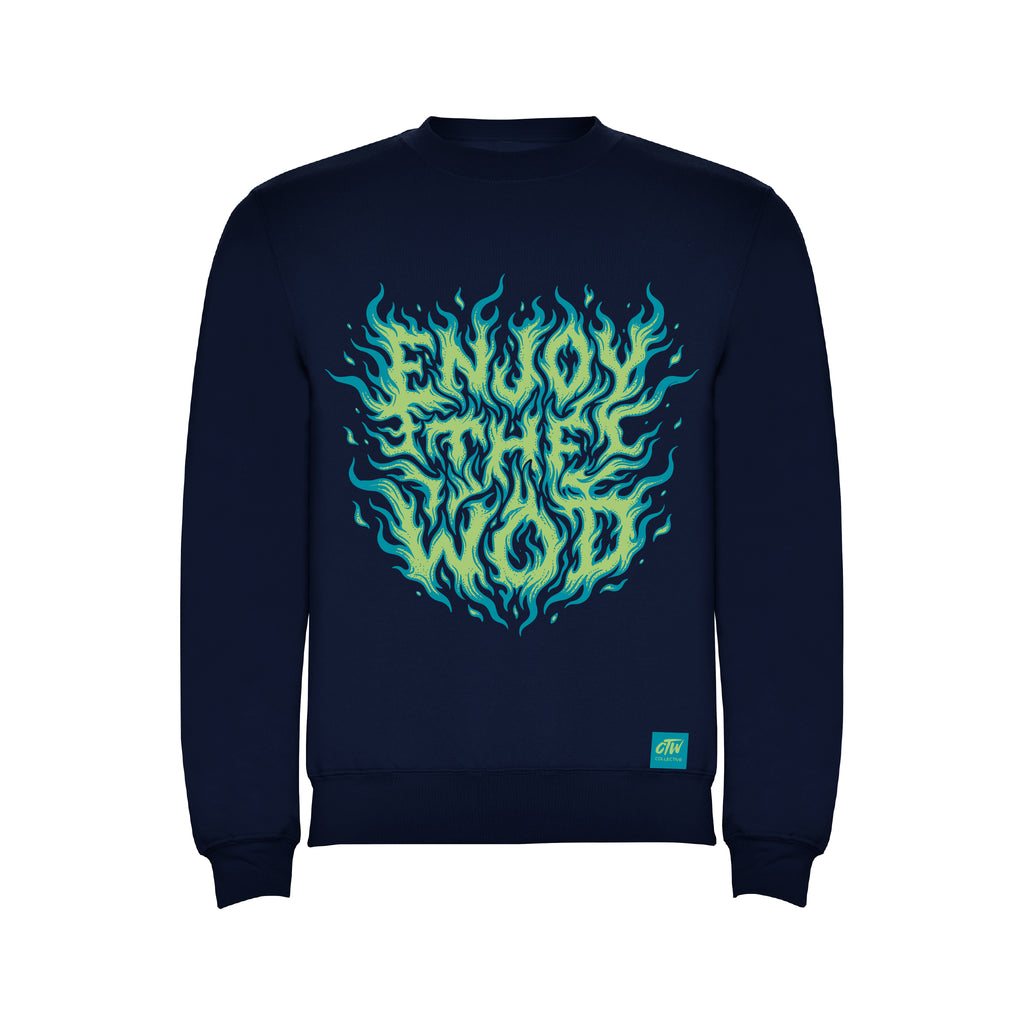 SUDADERA "ENJOY THE WOD IN FLAMES" GREEN