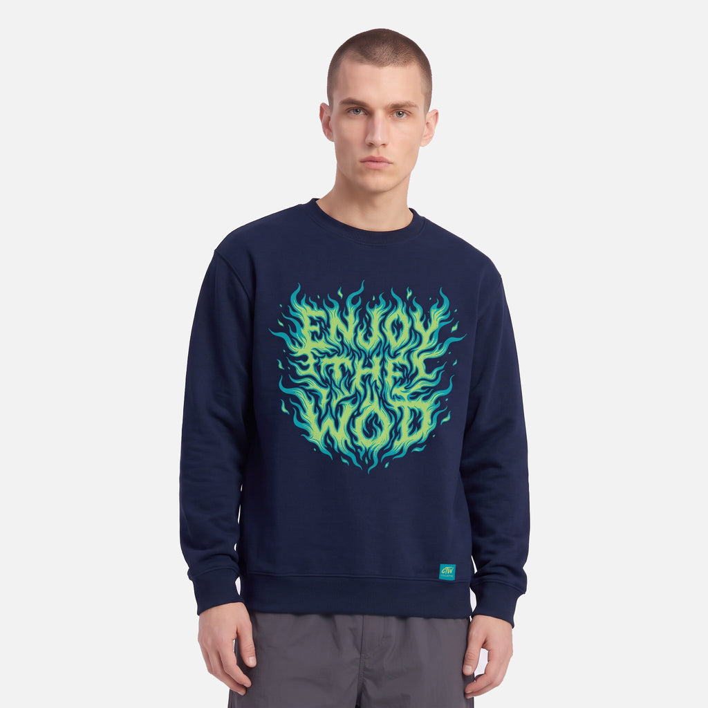 SUDADERA "ENJOY THE WOD IN FLAMES" GREEN